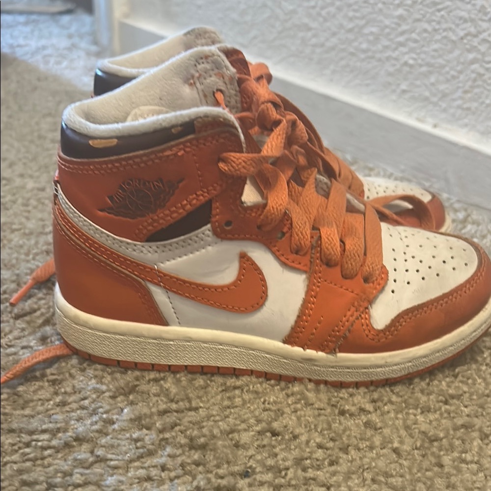 Nike Kids' Vibrant Orange and White Sneakers